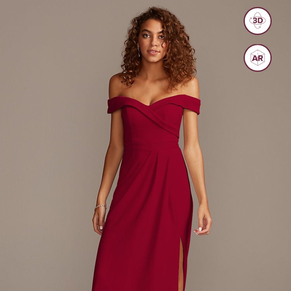 David’s Bridal Off the Shoulder Bridesmaid Dress
